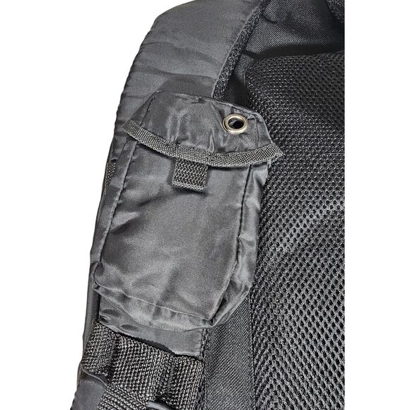 New Athletech Black Backpack Multi Pocket Mp3 Player Pocket Padded Shoulders - Picture 6 of 8